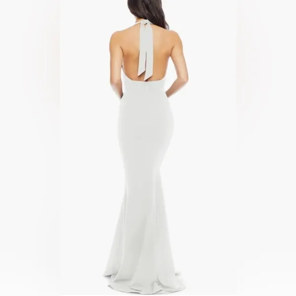 NWOT Dress The Population Camden Mermaid Hem halter white Gown sz XS - Image 6