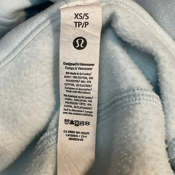 Lululemon Scuba Long Sleeve Activewear Crop Sweater Hoodie Sweatshirt Top Sz XS - Image 4