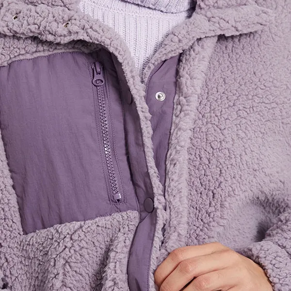 PacSun Cozy Hiker Oversized Purple Sherpa Jacket Women’s Size M Teddy Boyfriend - Image 3