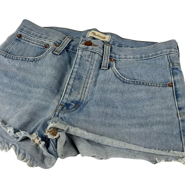 Madewell Raw Hem Relaxed Denim Shorts Size 27 - Image 4
