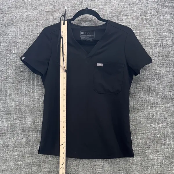 FIGS Technical Collection Womens XS Black V-Neck Short Sleeve Scrub Top FW1000 - Image 9