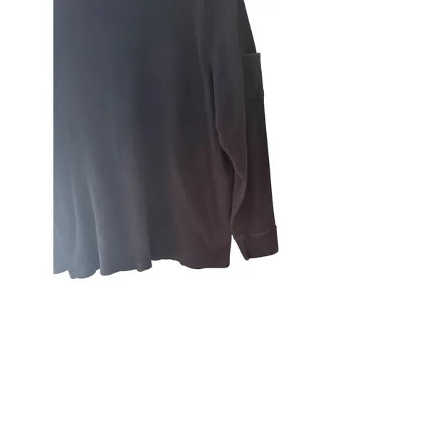 Lauren Ralph Lauren Black Waffle Knit Thermal Long Sleeve Top Plus Size 1X - Image 3