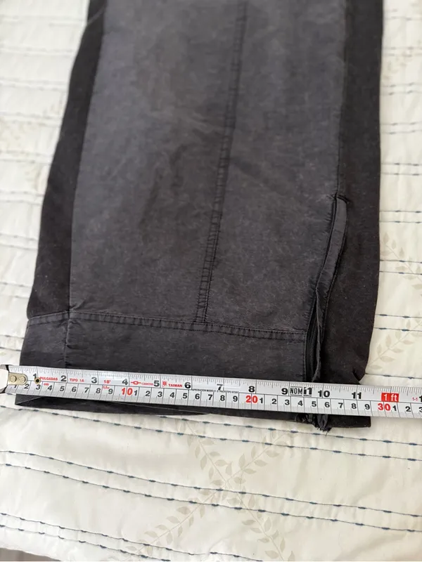 Daily Practice Anthropologie Charcoal Wide Leg Zip Hem Pants Utility Y2K - Image 9