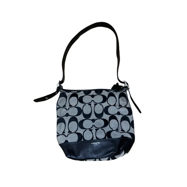 Coach Legacy Signature C Duffle Hobo Bag Tote Purse Black logo shoulder bag - Image 7