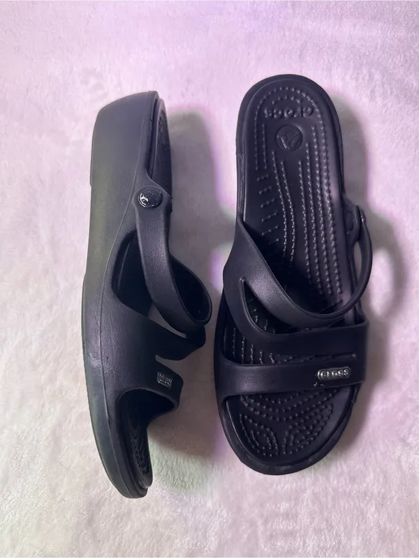 CROCS Black Dual-Strap Slide Sandals - Image 5