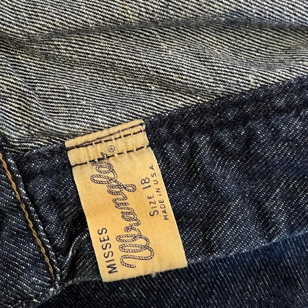 Vintage Wrangler High-Rise Tapered Straight Leg Blue Denim Jeans Made in USA L - Image 7