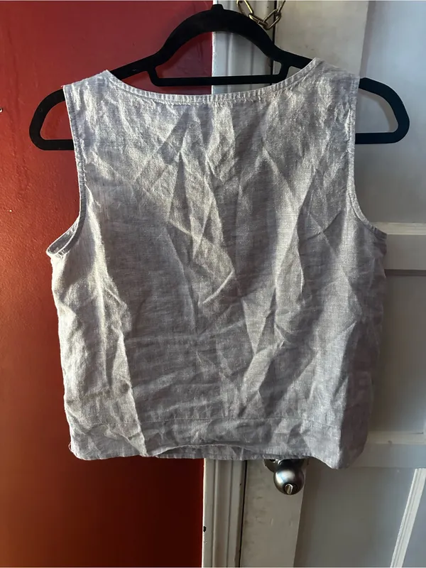 Habitat Clothes to Live In Gray Linen Blend Tank Top Sleeveless Shirt Size XS - Image 5