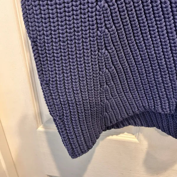 rag & bone Blue Chunky Knit Chevron Sweater Vest Sleeveless Crew Neck Small - Image 3