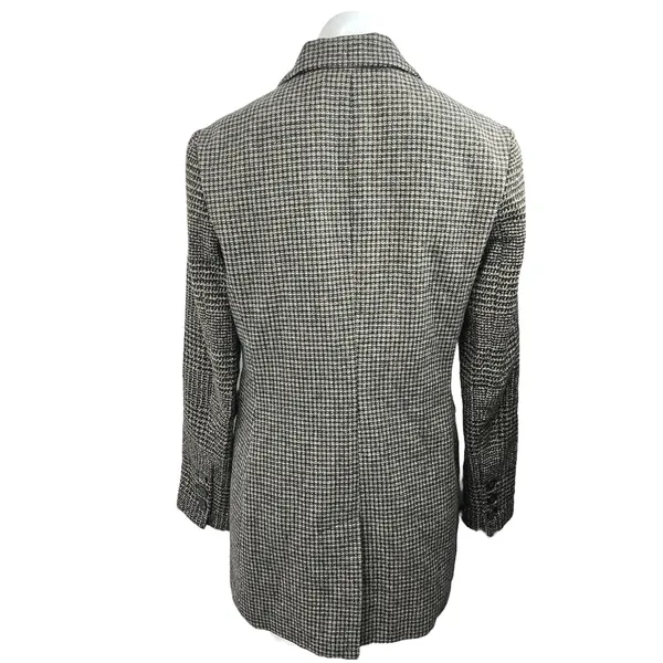 Laundry by Shelli Segal Black White Wool Blend Houndstooth Blazer Coat Jacket S - Image 2