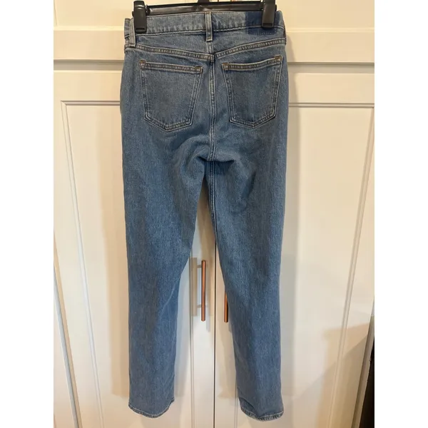 Abercrombie & Fitch Curve Love The 90s Straight Mid Rise Jeans Blue 25 Long boho - Image 5