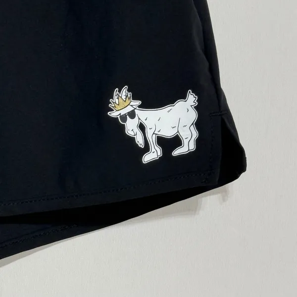 GOAT USA Womens Woven Athletic Gym Running‎ Shorts LARGE Black Lined Zip Pocket - Image 2