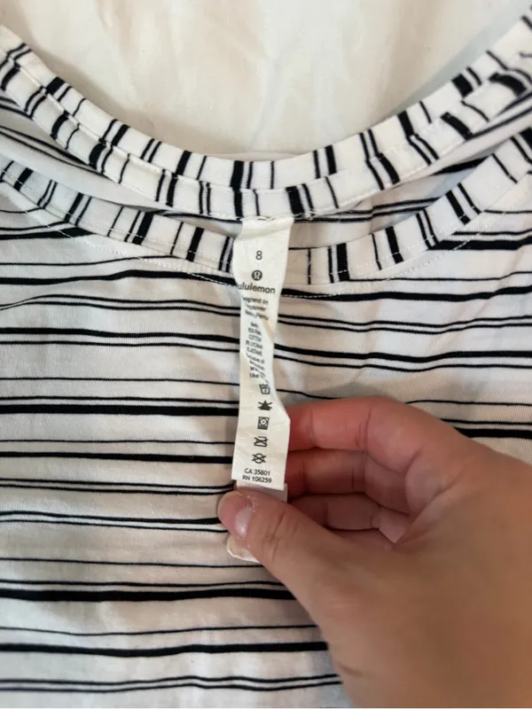 lululemon athletica White Tee with Black Stripes - Image 2