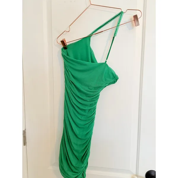 Lucy In The Sky One Shoulder Mini Dress Womens Small Green Excellent Bodycon‎ - Image 5