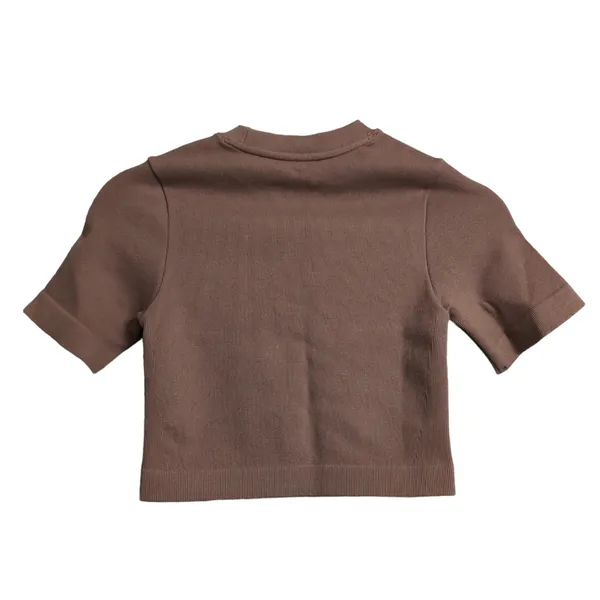 Everlane The Seamless Tee Acorn (Brown) Cropped Short Sleeves Crew Neck XS/S New - Image 3