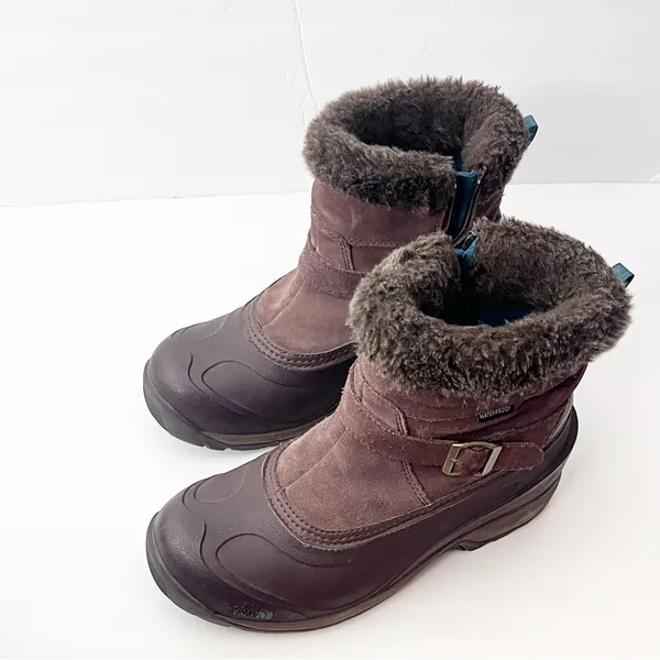 THE NORTH FACE Brown Chilkat lll Heat Seeker Mid Calf Fur Trim Boots 8.5 Winter - Image 4