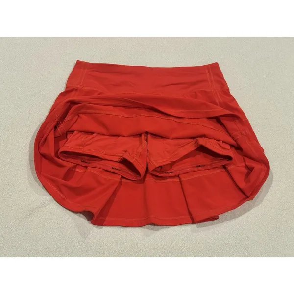 LULULEMON Pace Rival Mid-Rise Skirt Skort Vibrant Red Size 2 RARE EXCELLENT - Image 6