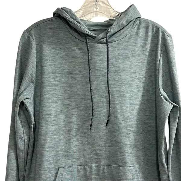 Bass Women's M Blue Green Pullover Hoodie Lightweight‎ Kangaroo Pocket - Image 2