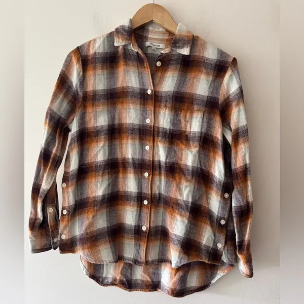 Madewell Flannel Side-Button Oversized‎ Ex-Boyfriend Shirt in Bickett Plaid - Image 3