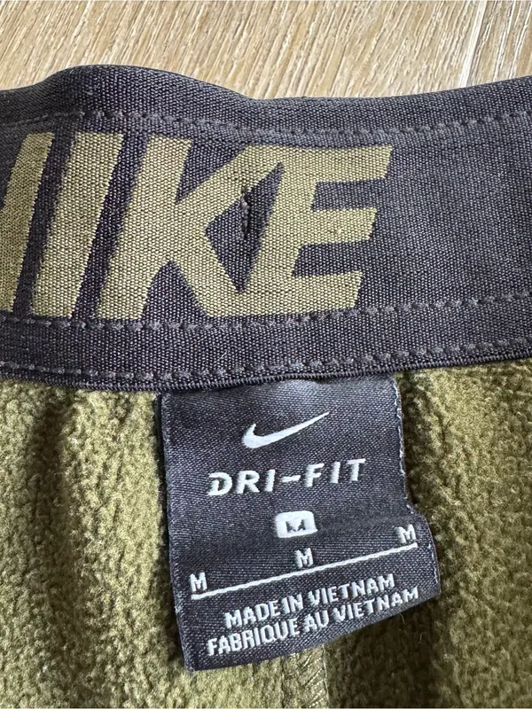 Nike Olive Fleece Jogger Sweatpants with Swoosh - Image 6