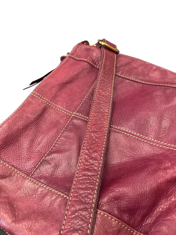 Fossil VTG wms red gold ware leather crossbody shoulder handbag SKU 10-050 - Image 12