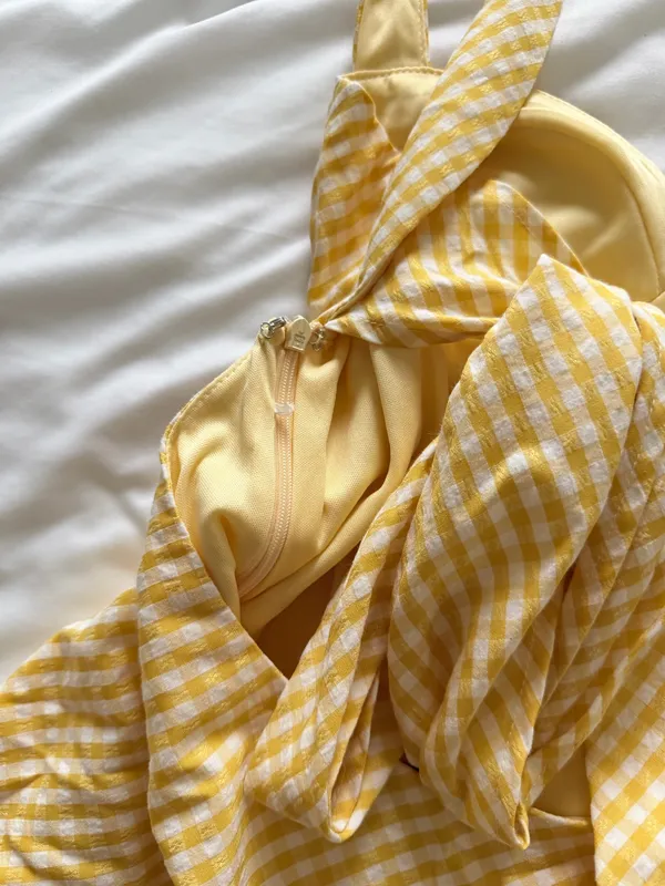 Princess Polly Yellow Gingham Dress  - Image 5