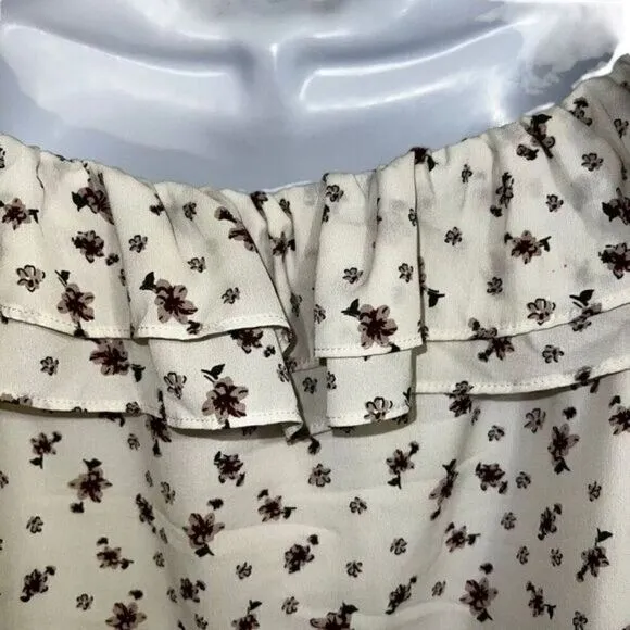 SABO SKIRT Gorgeous Cream Floral Off-Shoulder L/S Lexi‎ Top NWT Size Small - Image 6