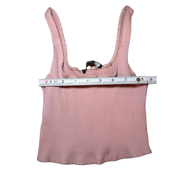 Lulu’s Pink Ribbed Crop‎ Tank Top Sz S - Image 4