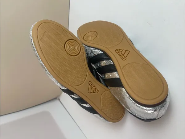 Adidas Originals Taekwondo Women’s Leather Silver Metallic Black Sneakers 6.5 - Image 7