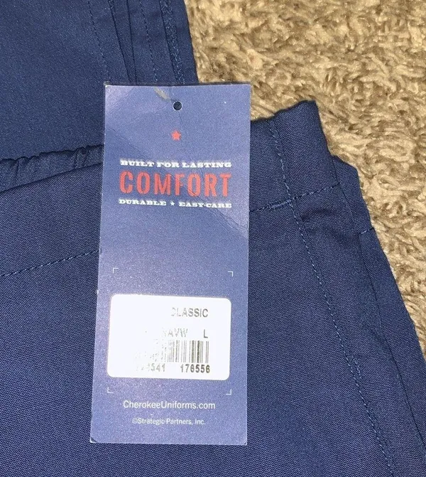 Cherokee NWT scrub pants flare leg drawstring front elastic back woman sz LARGE - Image 2