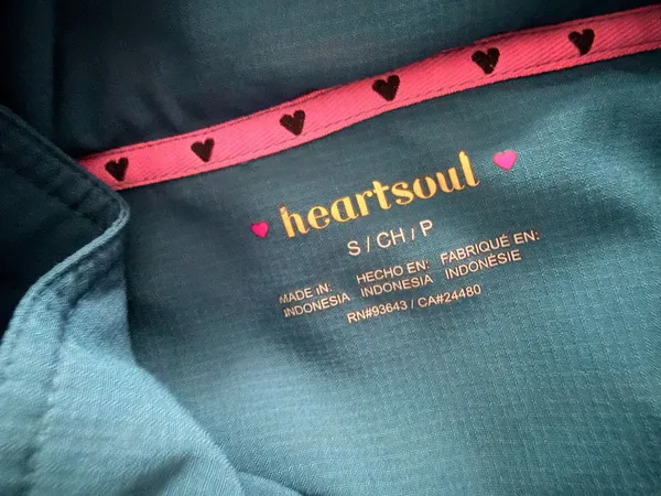 Heartsoul Break Through Full Zip Scrub Jacket with Hood in Teal - Image 3