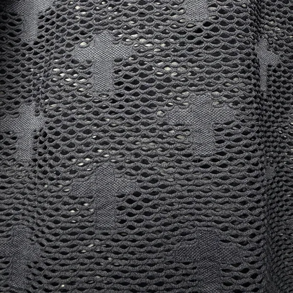 FCT With Love Basics XL Black Cross Mesh Crop Top Long Sleeve Whimsigoth Y2K - Image 6