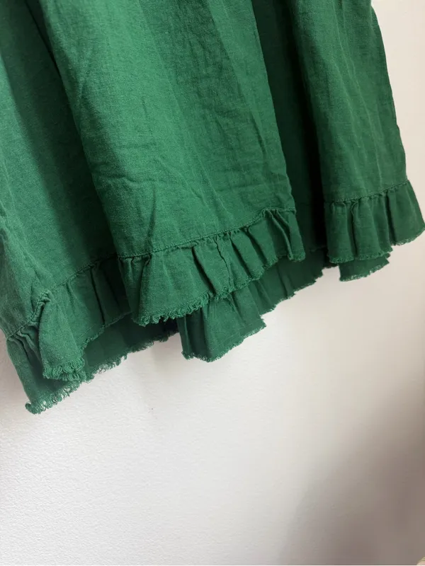aerie Emerald Green Ruffle Sleeve Cotton Dress - Image 5