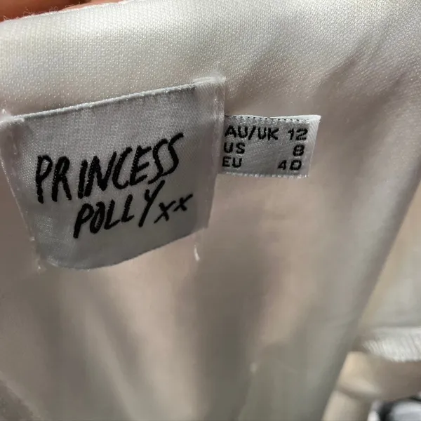 Princess‎ Polly The Villa Mini Dress Womens 8 White Long sleeve Preppy summer - Image 12