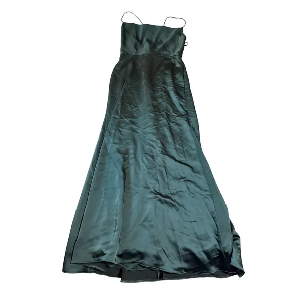NWT Dessy Collection COWL-NECK CRISS‎ CROSS BACK SLIP DRESS EVERGREEN Size 10 R - Image 3
