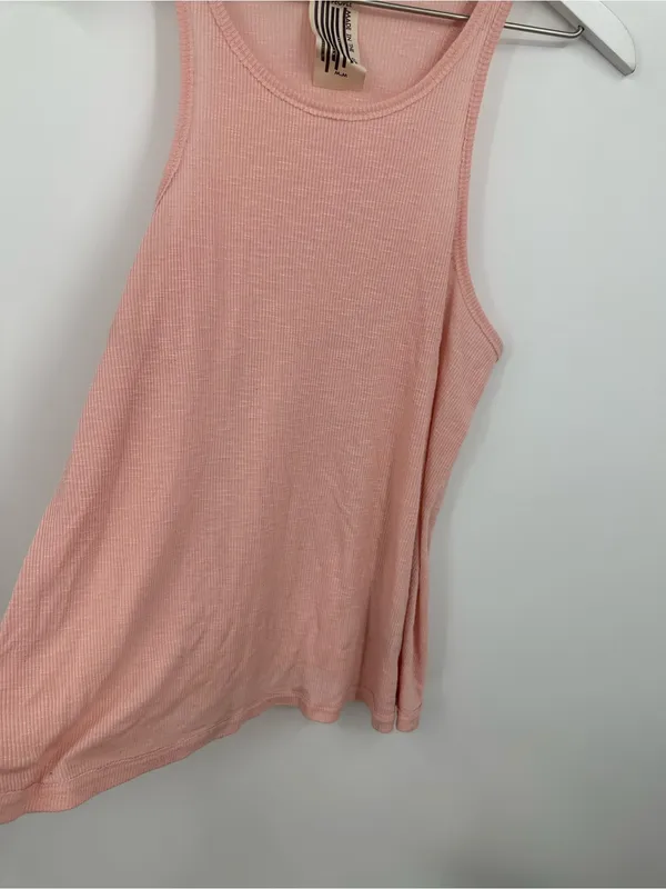 Free People Peach Basic Tank Top Size Medium Boho - Image 4