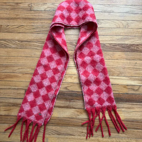 Checkered Scarf Red - Image 2