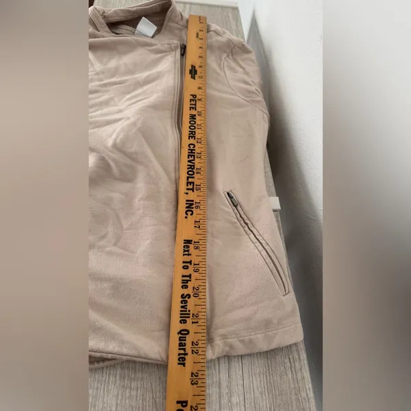 Max Mara Leisure Moto Zip Up Jacket Beige Athleisure NO SIZE TAG - Image 4