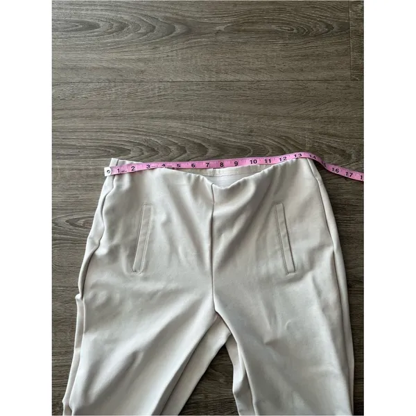 Chico’s Ankle Pants Womens 0.5 US 6 Cream Ivory Pull On Ponte Slim Stretch - Image 9
