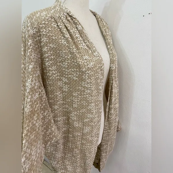 Free People vintage Textured knit cotton festival Poncho cardigan one size - Image 4