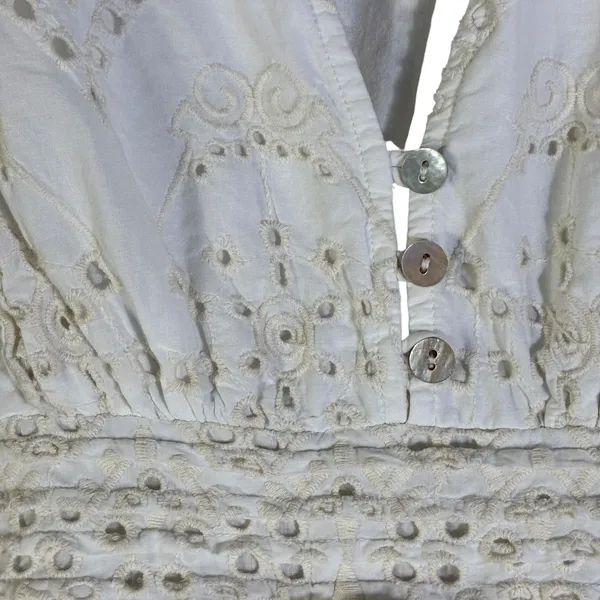 Cleobella Cherie Midi Dress Eyelet Lace Ruffle Size S White Cottagecore Prairie - Image 12