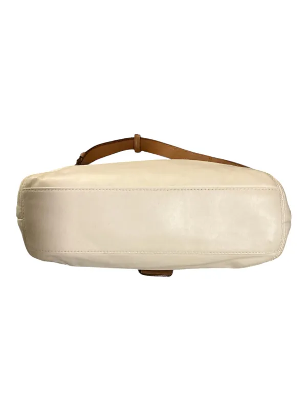 Coach Soho Leather Shoulder Bag Cream Nutmeg Brown Flap Buckle F19580 never used - Image 3