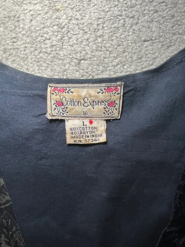 Cotton Express Vintage 90s Patchwork Vest Size Large - Image 3