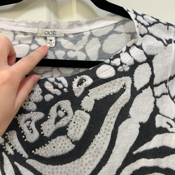 Cache vintage y2k animal print bedazzled top - Image 2