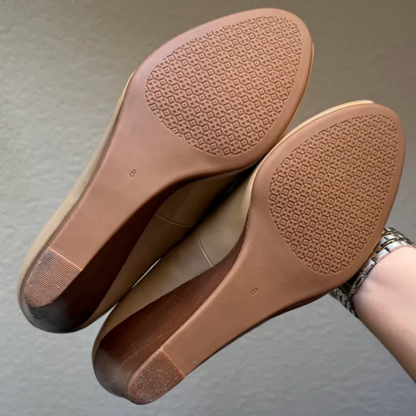 Tory Burch Burnt Almond Jade 85MM Peep Toe Wedge - Image 10
