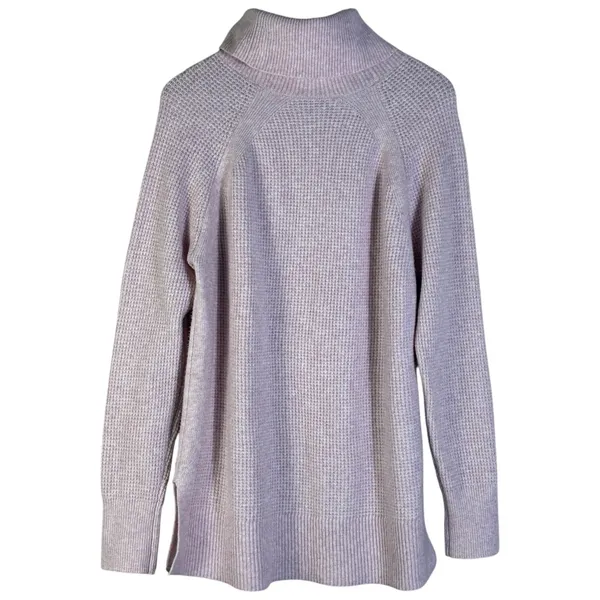Loft Waffle Knit Turtleneck Pullover Sweater Lavender Purple Relaxed Size L - Image 6