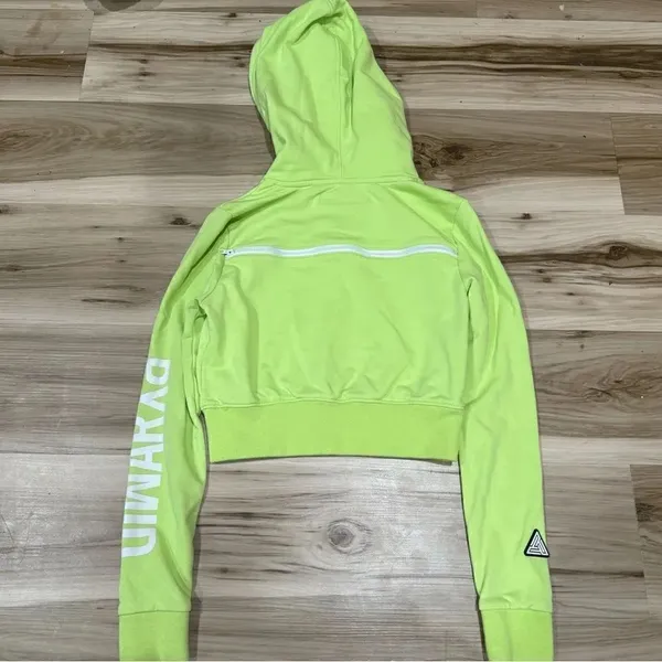 Black Pyramid Neon Cropped Hoodie Women’s Small - Image 4