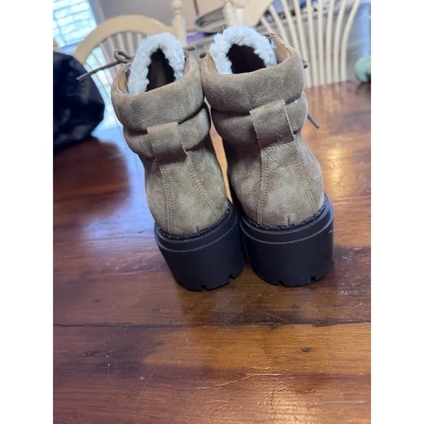 Marc Fisher Ltd Nairy Faux Fur Trim Hiking Boots Brown Women'S Size 9 New - Image 3