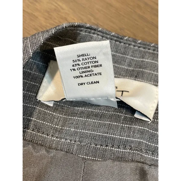 Loft Pants Size 14 Ann Crop Wide Leg Gray White Pinstripe High Rise Cotton - Image 9