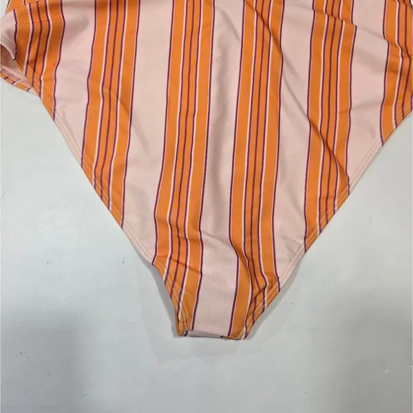 Tularosa Knotted One Piece in Tangerine Stripe - Image 8