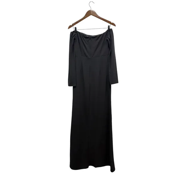 Lulus Alluring Sophistication Black Off-the-Shoulder Maxi Dress size Large NWT - Image 4